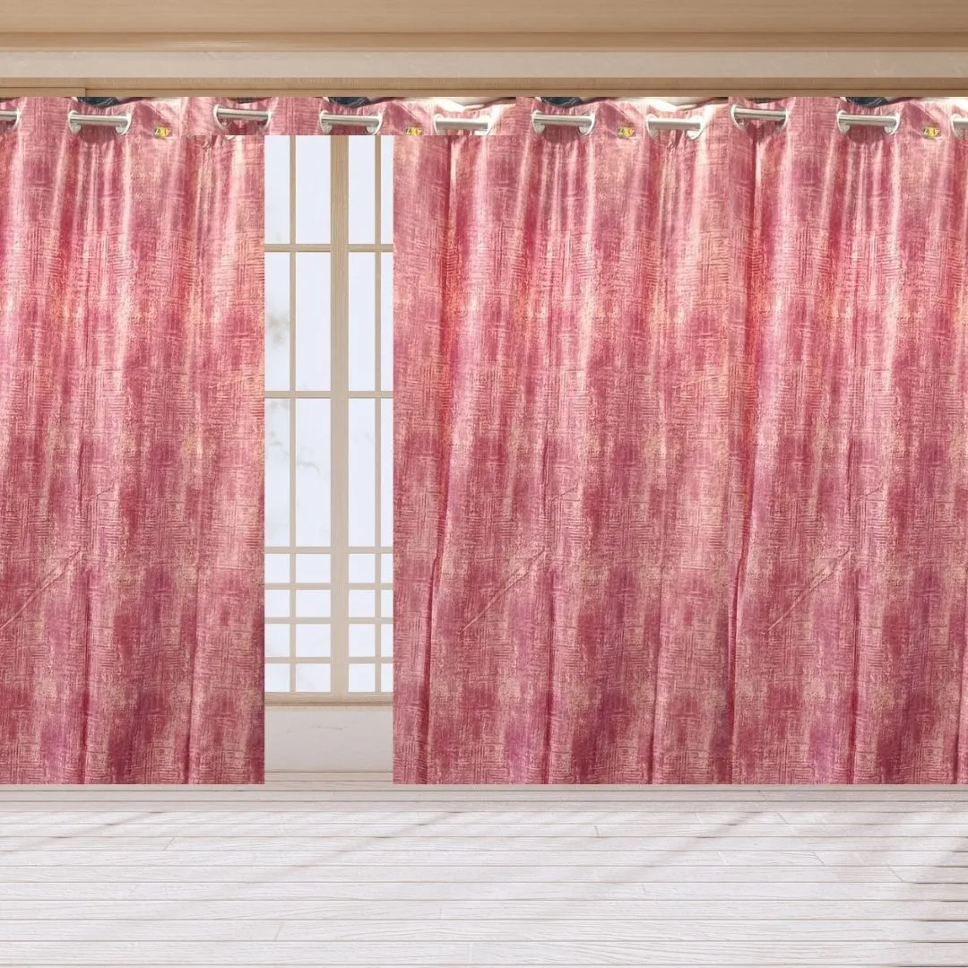 Pink Floral Plain curtains