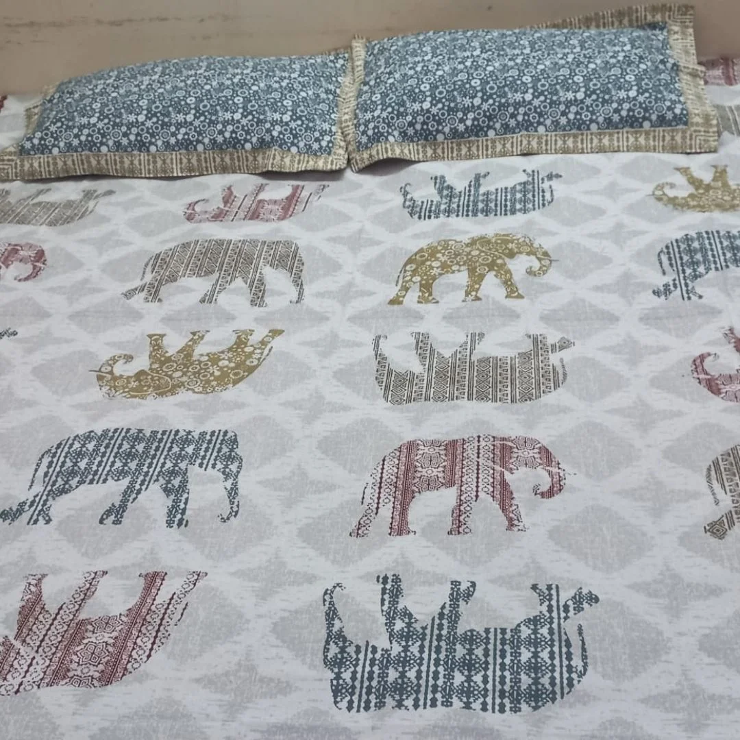 Elelphant print double bedsheet