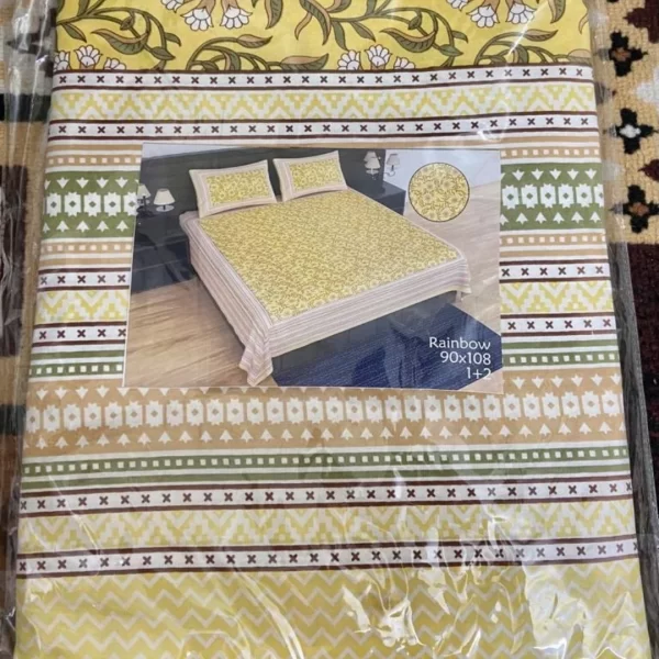 yellow king size cotton bedsheet