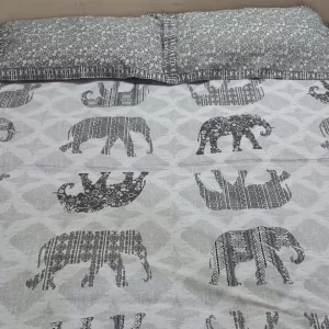 Double bedsheet with elephant print on this